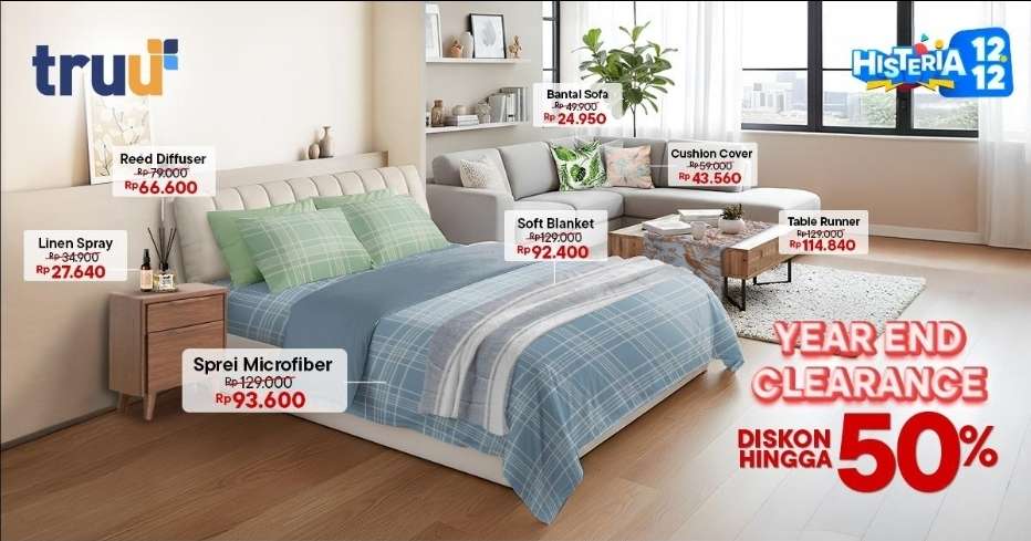 Ada Promo Sprei, Simak 7 Produk Perlengkapan Kamar Tidur yang Bisa Dibeli di Promo 12.12!