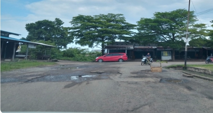 Keluhkan Jalan, Warga Tanam Pisang Dijalan Rusak di Depan Pasar Randik Sekayu