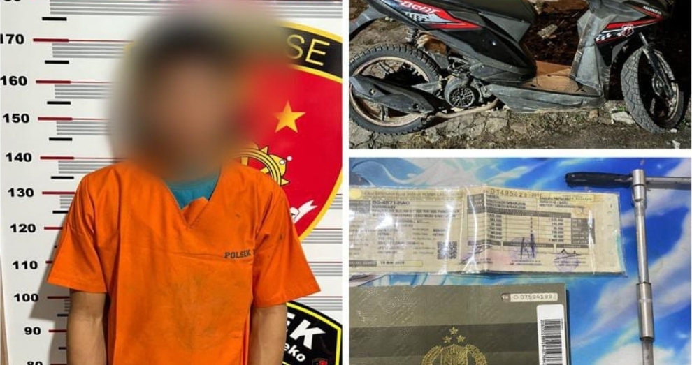 Residivis Curanmor Ditangkap Polisi di Batanghari Leko, Honda Beat Curian Berhasil Diamankan