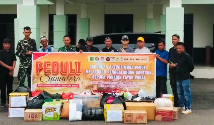 Solidaritas Warga Muba untuk Korban Bencana, Ratusan Pakaian Layak Pakai Disalurkan ke Kodim 0401