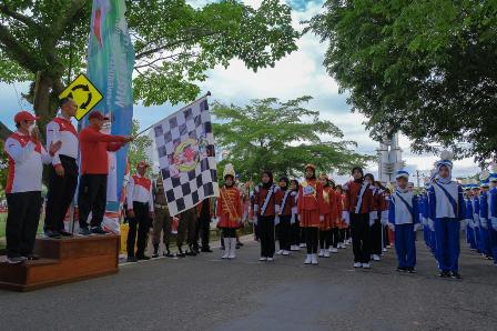 Semarak Jelang HUT RI ke-77, Ratusan Regu Ikuti Lomba Baris Bebaris 