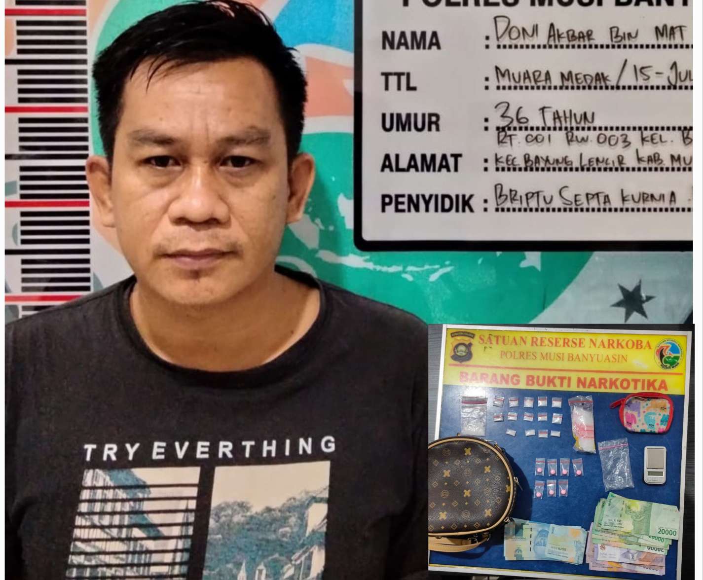 Polsek Bayung Lencir Amankan Pengedar Narkoba di Muara Medak, Ini Jumlah Barang Bukti Yang Ditemukan