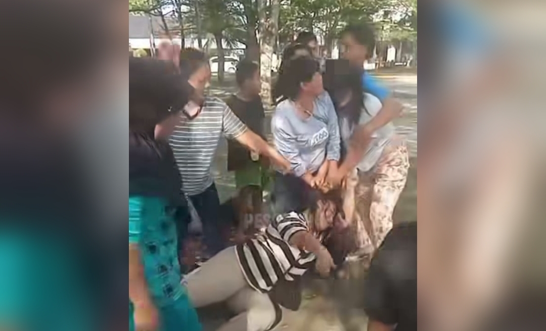 Viral Dimedsos, Emak-emak Berkelahi di Taman Water Front