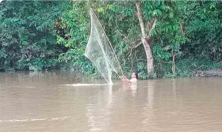 Sudah Jadi Tradisi, Pasca Banjir, Warga Sanga Desa Berburu Ikan Mudik