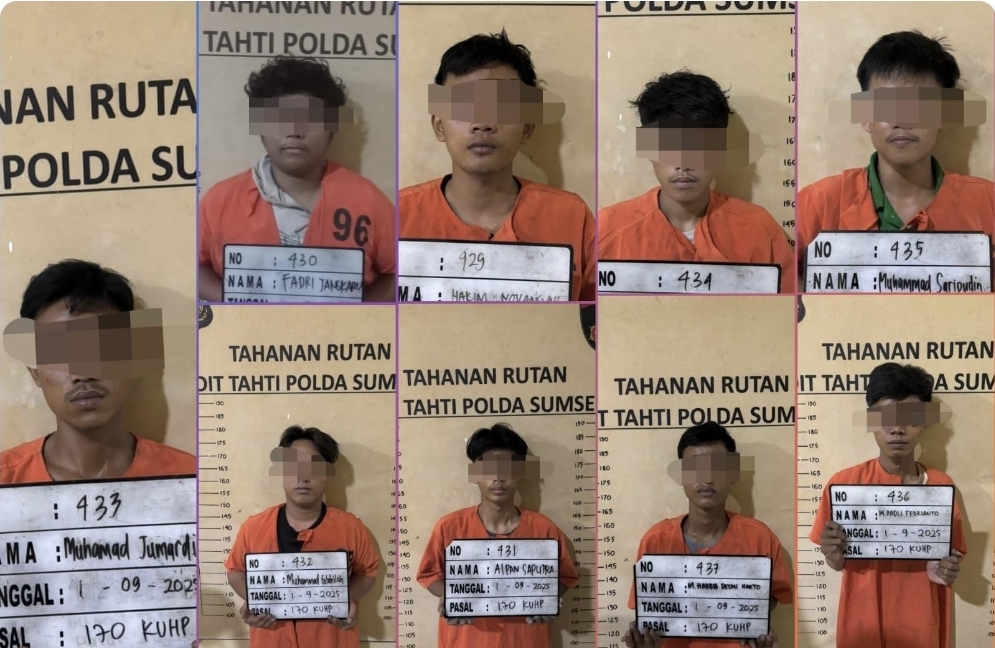 63 Orang Diamankan Usai Kerusuhan Palembang, 54 Dipulangkan , 9 Jadi Tersangka