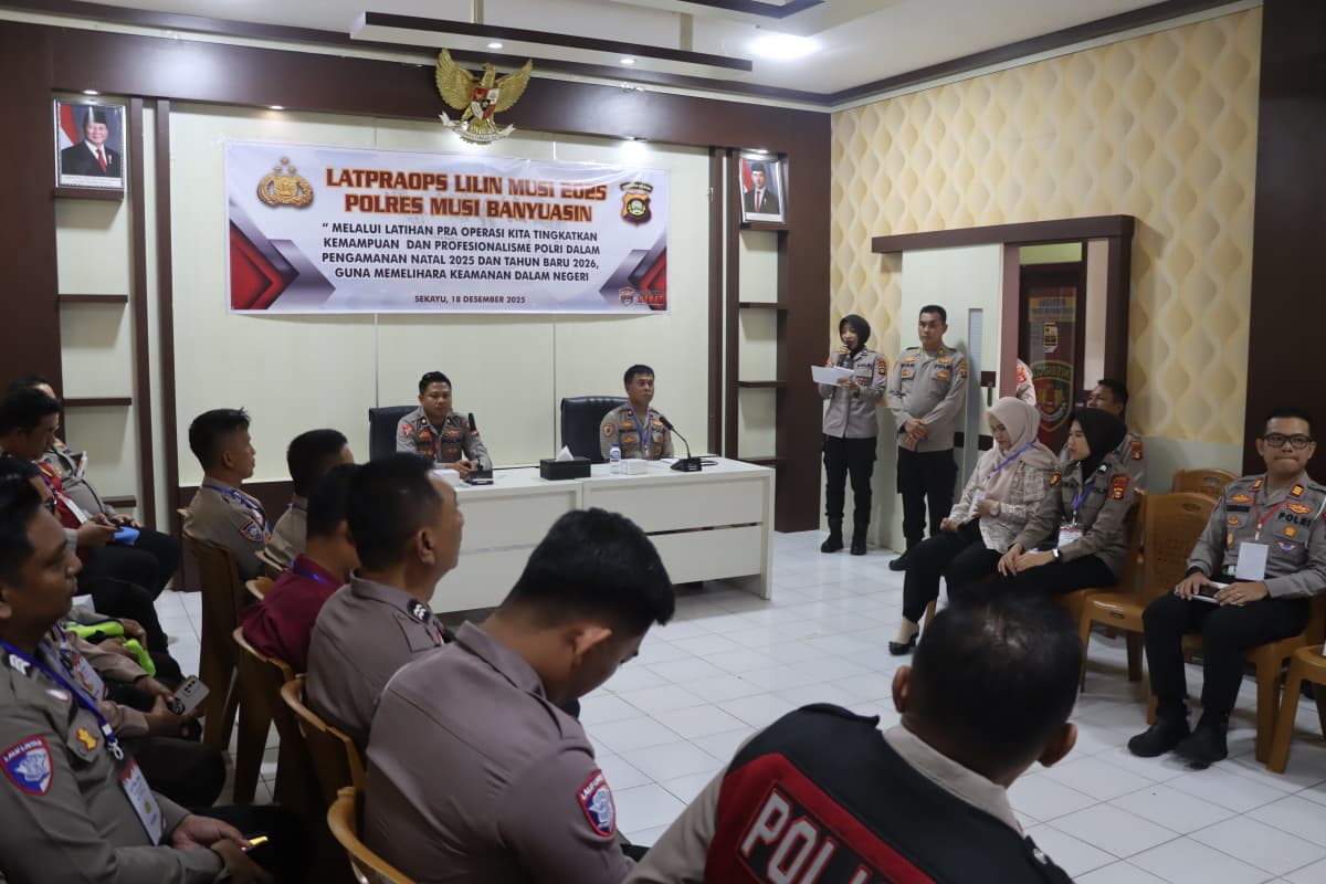 Polres Muba Gelar Latpraops Lilin 2025, Empat Pos Pengamanan Disiagakan Selama Nataru