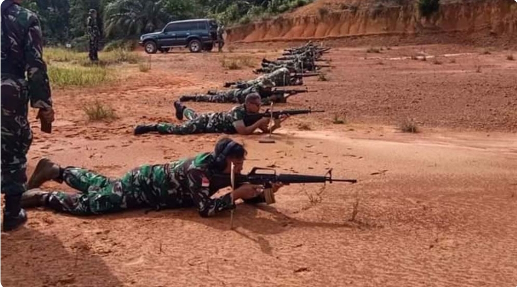 Kodim 0401 Muba Gelar Latihan Menembak di Sungai Angit Babat Toman