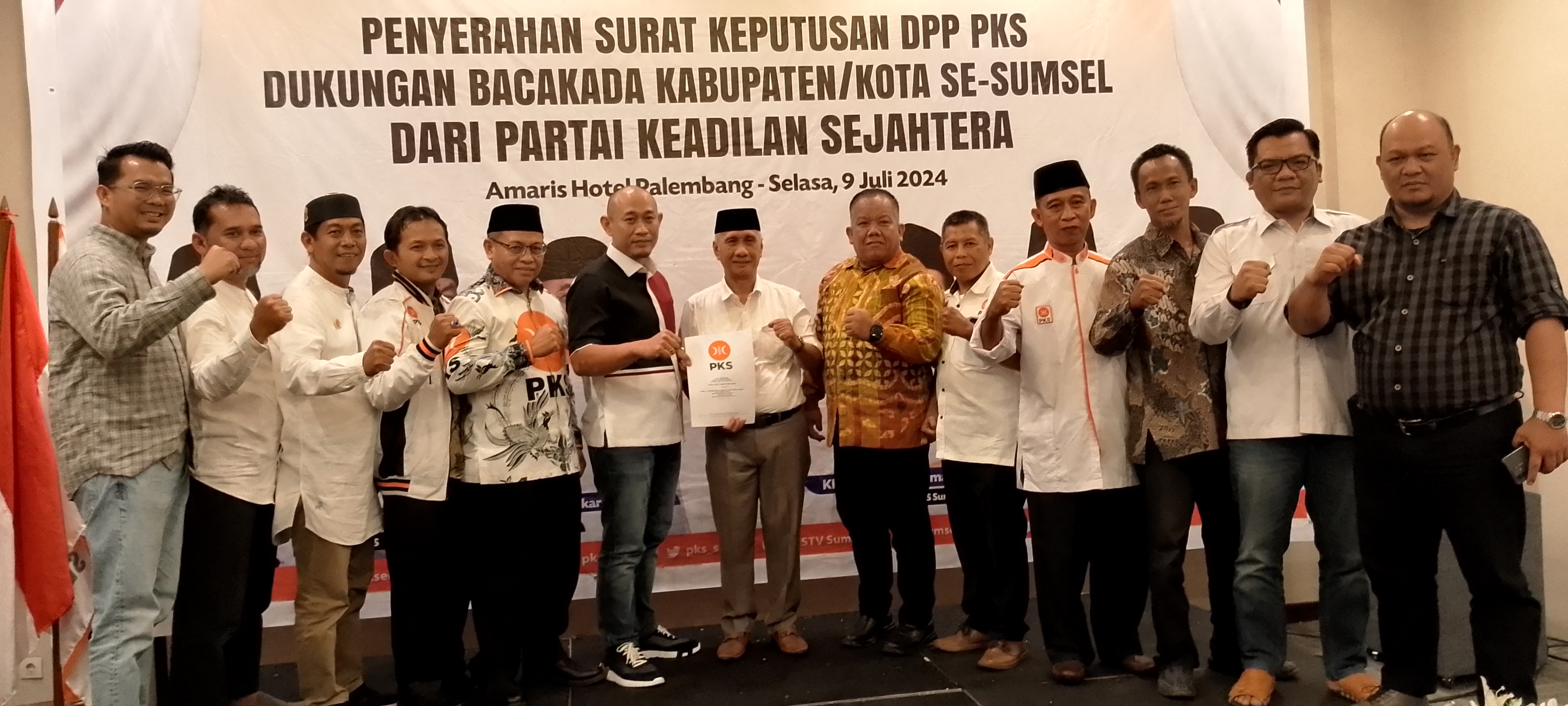 PKS Kembali Serahkan SK Dukungan Untuk Calon Kepala Daerah di Sumsel, Ini Daftar Namanya