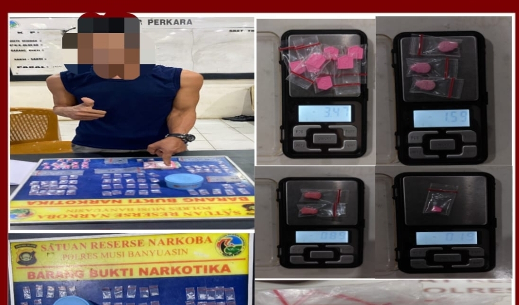 Satres Narkoba Polres Muba Tangkap Pengedar Sabu di Sungai Keruh, Puluhan Paket Diamankan