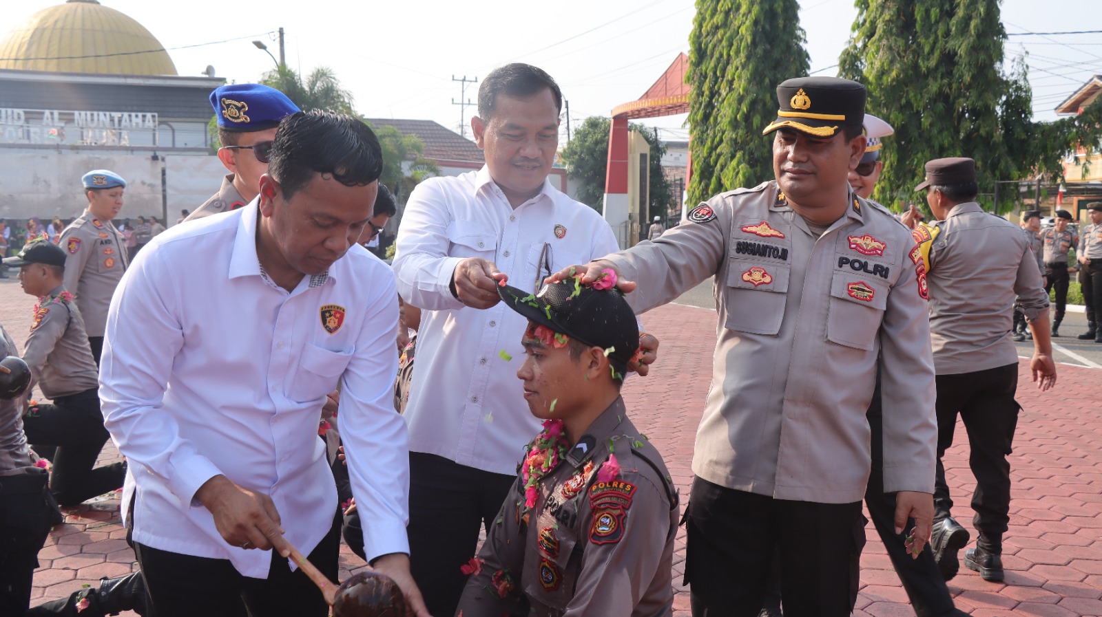 Polres Muba gelar Upacara Penyambutan Bintara Remaja Polri, Ini Pesan Kapolres