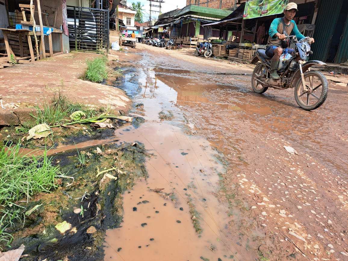 Parit Saluran Air di Sekitar Pasar Sungai Lilin Keluhkan Warga