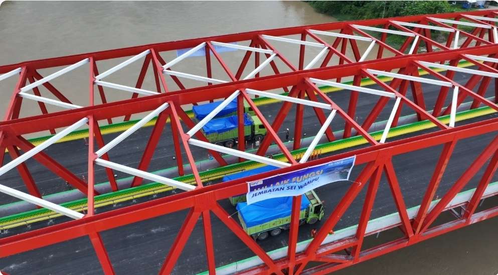 Jembatan Rangka Baja Terpanjang di Tol Trans Sumatera Sudah Dilakukan Uji Laik Fungsi