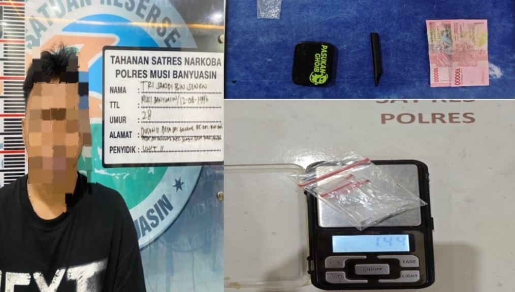 Ringkus Tri Sandi dengan Lima Paket Sabu di Sungai Lilin