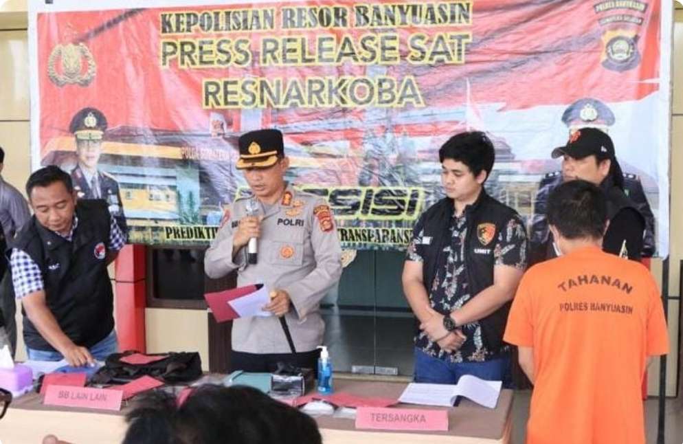 Satresnarkoba Polres Banyuasin Amankan Bandar Sabu di Betung