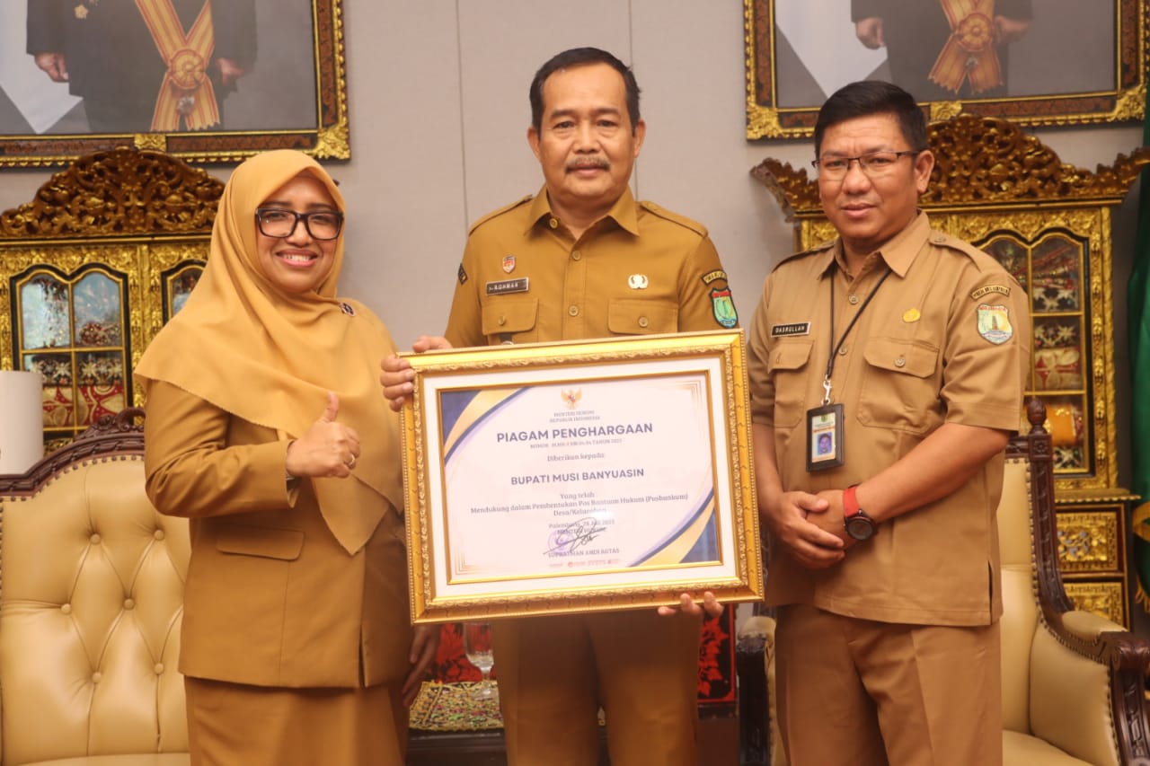 Pemkab Muba Raih Penghargaan Nasional atas Keberhasilan Bentuk Posbakum di Seluruh Desa dan Kelurahan