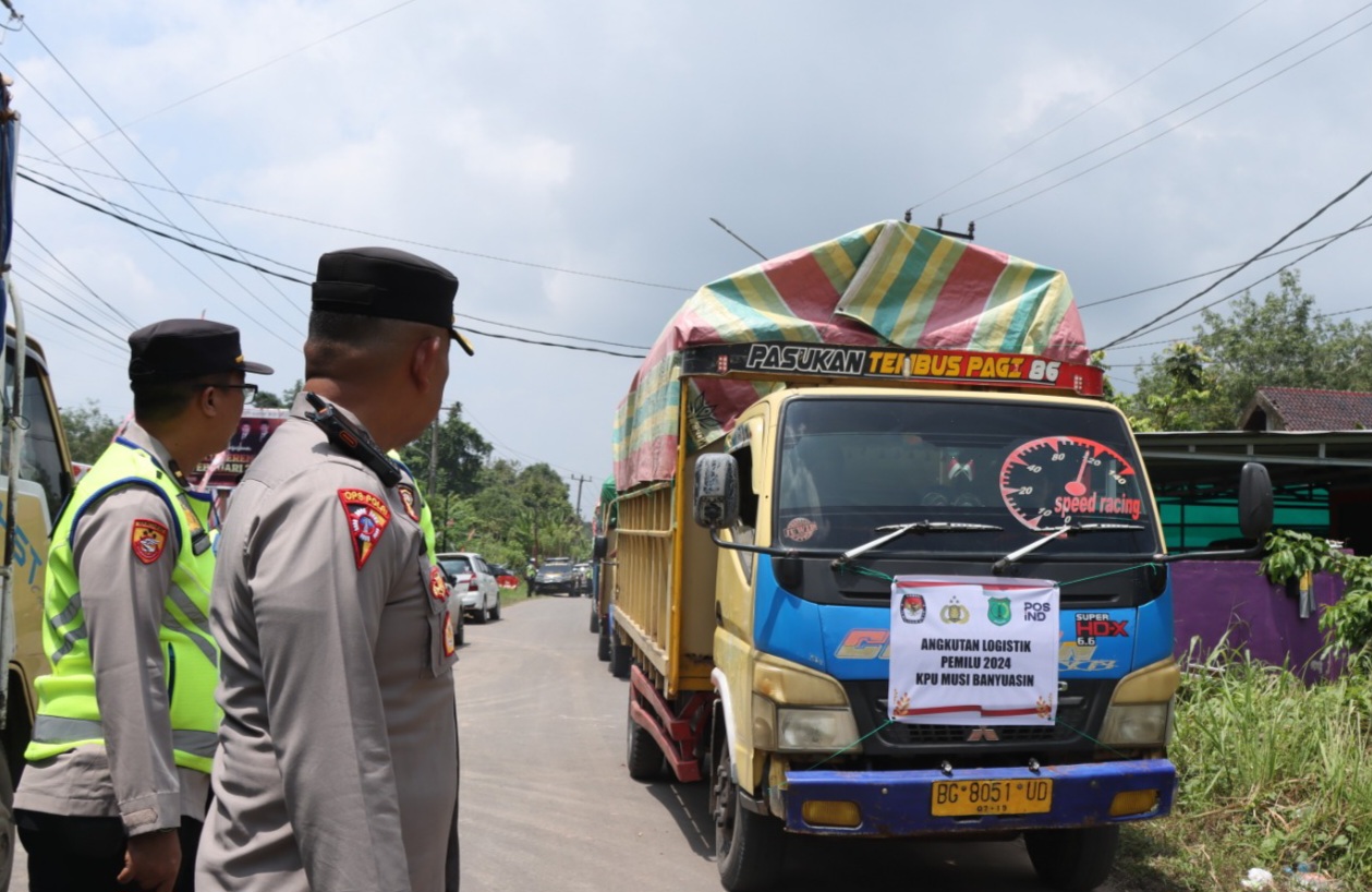 Logistik Pemilu di Muba Mulai Dikirim ke Tingkat PPK, Dikawal Ketat Oleh Kepolisian