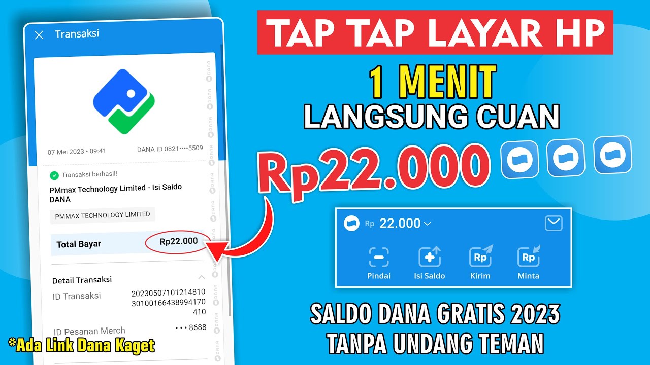 Cukup ‘Tap-Tap’ layar saja, kamu berkesempatan mendapatkan saldo DANA Gratis Setiap Hari