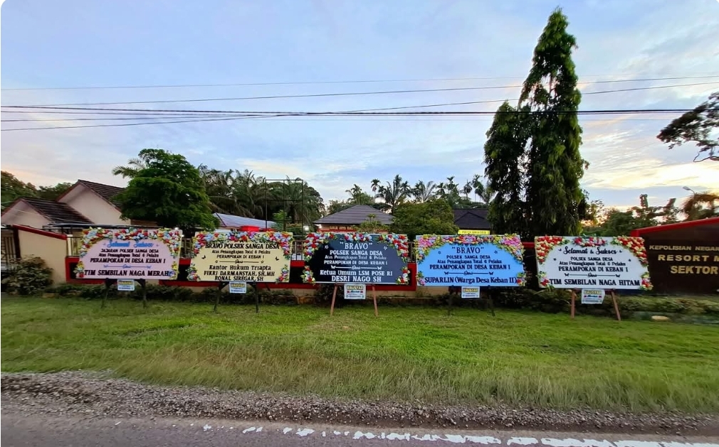Satu Lagi Pelaku Penodongan di Keban 1 Diamankan, Polsek Sanga Desa Banjir Ucapan Karangan Bunga