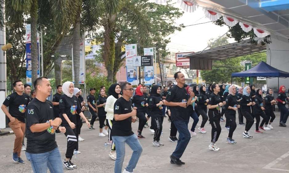 Peringati HUT Ke-66, BSB Cabang Sekayu Gelar Jalan dan Senam Sehat