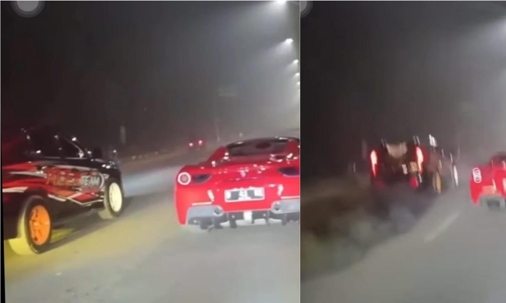Viral Aksi Balap Liar Mobil Ferrari dan Pajero Sport di Jakabaring, Ini Tindakan Satlantas Poltabes Palembang