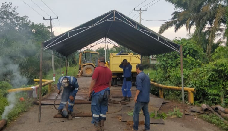 Jembatan Sungai Pingkut Mulai Diperbaiki, Arus Lalu Lintas Talang Siku–Keluang Dialihkan Sementara