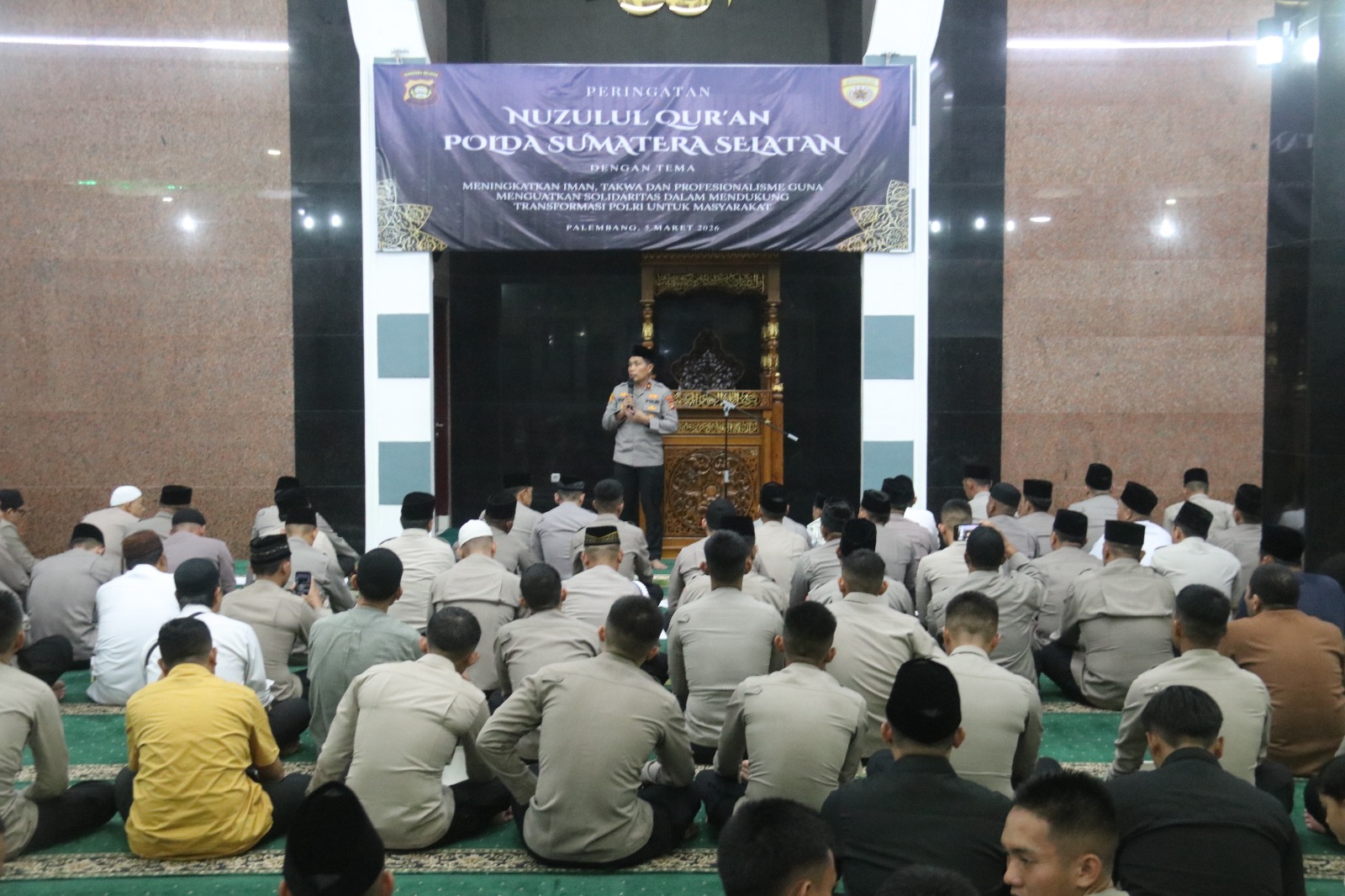 Nuzulul Qur’an di Polda Sumsel, Wakapolda Tekankan Integritas dan Moral Aparat
