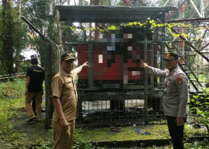 BREKING NEWS, Ditemukan Jenazah Pria, Tersangkut Pagar Tower BTS di Desa Tanjung Raye Sanga Desa