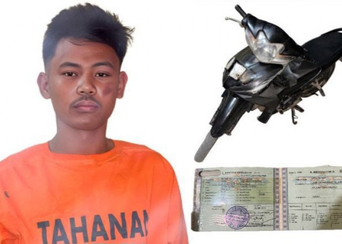 Warga Tangkap Pemuda Diduga Gelapkan Motor Pekerja Kebun Sawit di Muba