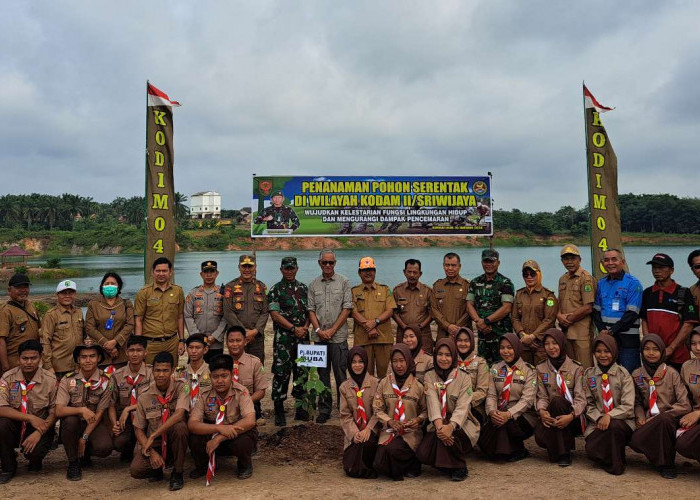 Kodim 0401 Muba Gelar Penanaman 1.100 Pohon Secara Serentak di Wilayah Kabupaten Musi Banyuasin