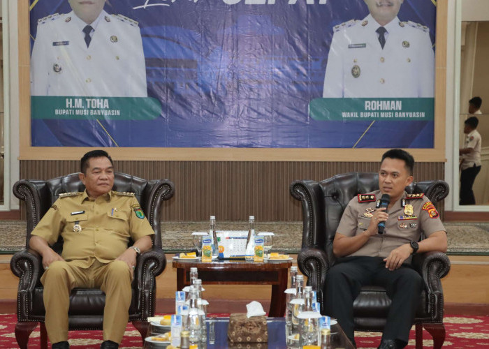Kapolres Muba AKBP Ruri Prastowo Jalin Silaturahmi dengan Bupati di Griya Bumi Serasan Sekate