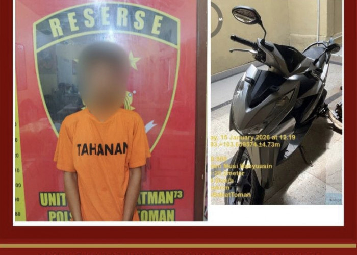 Gadai Motor Saudara Buat Judi Slot dan Sabu, Warga Babat Toman Diserahkan ke Polisi