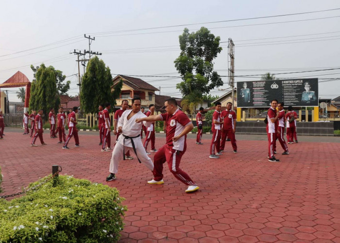 Personil Polres Muba Gelar Latihan Bela Diri