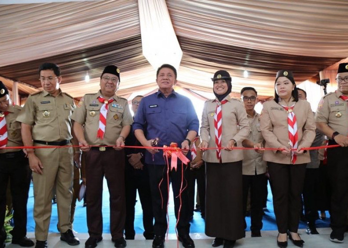 Resmikan Mess Leanpuri Bumi Perkemahan Gandus, Herman Deru : Pramuka  Harus Jadi Teladan  Bagi Semua Kalangan 