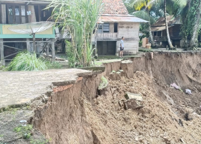 Rumah Terdampak Longsor Tebing Sungai, 2 KK Warga Air Itam Terpaksa Ngungsi