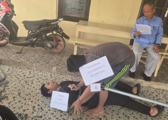 Polsek Sungai Lilin Gelar Rekonstruksi Kasus Pembunuhan, Motif Diduga Tersinggung Ucapan Korban
