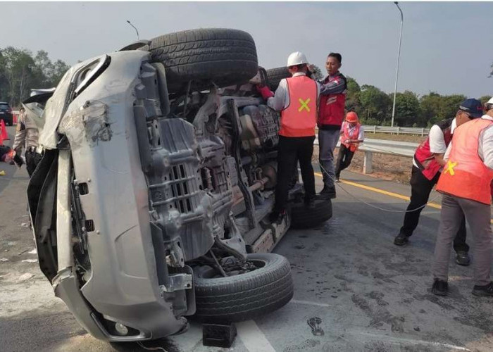 Kendaraan Official Porprov Ogan Ilir Kecelakaan di Tol Indralaya - Prabumulih, Begini Kondisi Penumpangnya