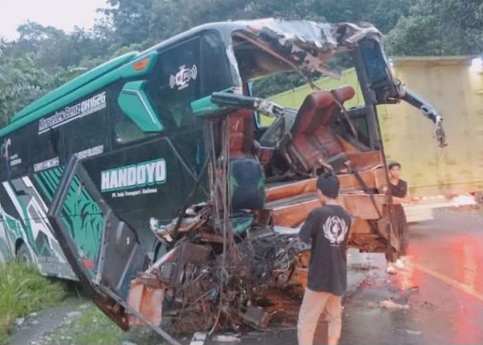 Bus Rombongan Santri dari Jawa ke Jambi Kecelakaan di Tungkal Jaya, 1 Meninggal 11 Luka-luka 