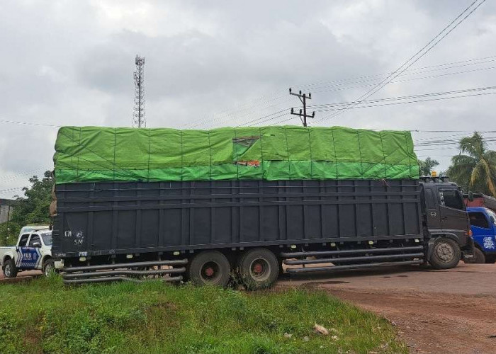 Truk Tronton Rusak di Jalintim Palembang–Jambi Sungai Lilin, Lalu Lintas Sempat Diberlakukan Buka Tutup