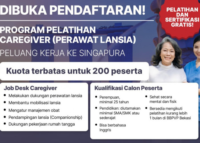 Muba Buka Peluang Kerja Caregiver ke Singapura, Kuota Terbatas Hanya 200 Orang!