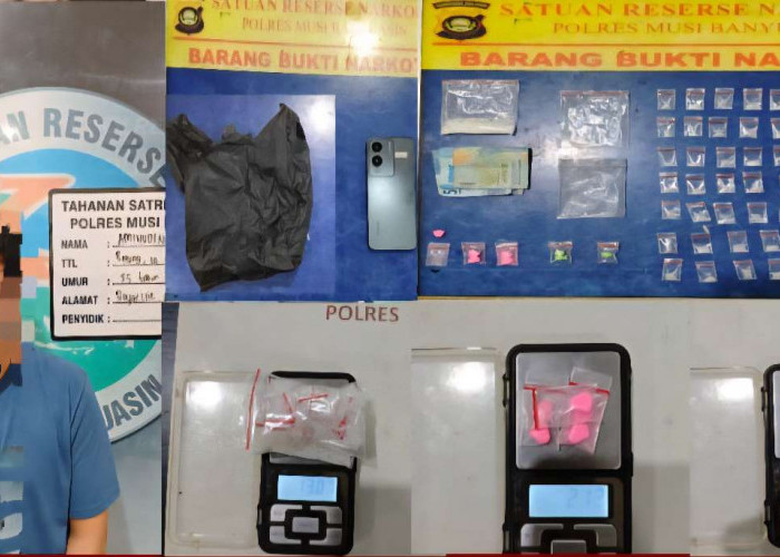 Polres Muba Gulung Tiga Pengedar Narkoba, Puluhan Paket Sabu dan Ekstasi Diamankan