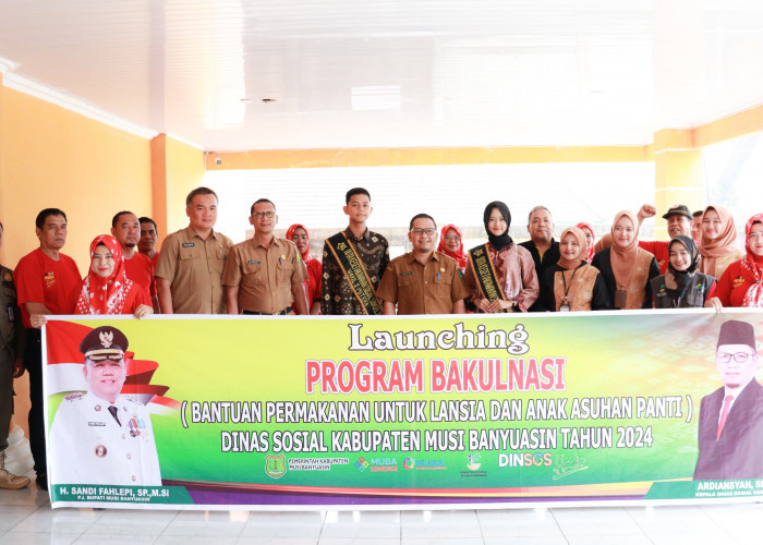 Program 'Bakul Nasi' Dinsos Muba, Para Lansia dan Anak Panti Tinggal Duduk Manis Terima Makan Siang 