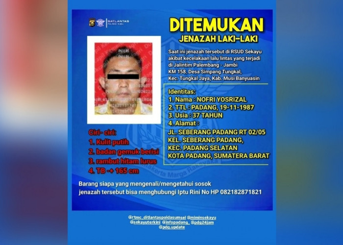 Identitas Sopir Mobil Calya yang Meninhgal Kecelakaan Usai Hilang Akhirnya Diketahui