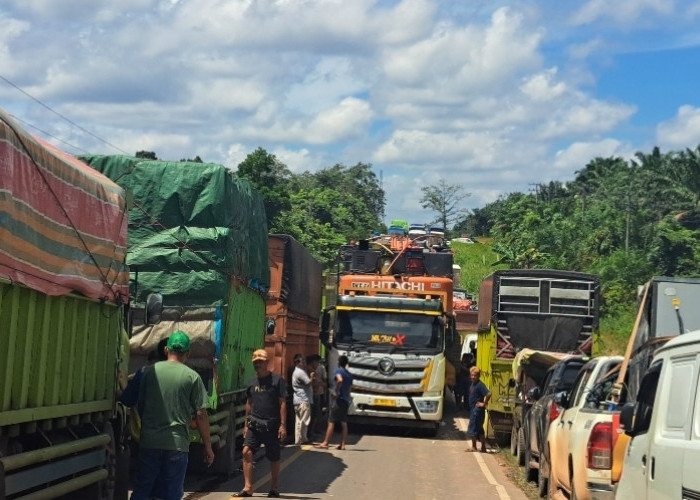 Macet Parah Jalintim Palembang–Jambi, Pemudik dan Mobil Bantuan Kemanusiaan Ikut Terjebak