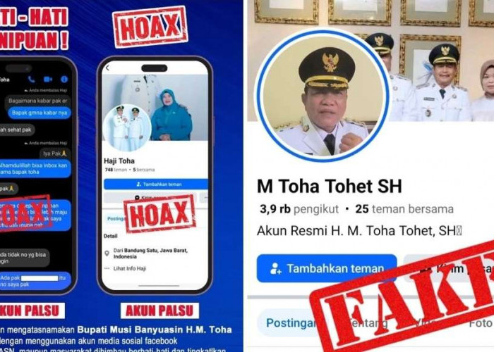 Waspada! Akun Facebook Palsu Catut Nama Bupati Muba dan Informasi Hoaks
