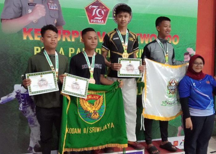 Personil Polres Muba Raih Medali Emas, Kejuaraan Taekwondo Piala Pangdam II Sriwijaya