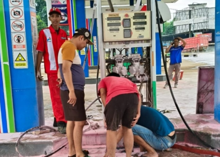 Diduga Akibat Konsleting, SPBU di Babat Toman Hampir Terjadi Kebakaran