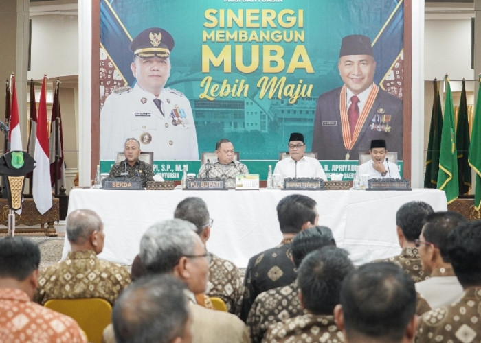 Rapat keberlanjutan Kepemimpinan Muba bersama Bupati dan Wakil Bupati Muba Terpilih Periode 2025-2030 