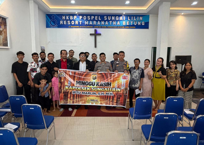Kapolsek Marlin Sambangi Gereja HKGB Sungai Lilin, Perkuat Silaturahmi dan Sampaikan Pesan Kamtibmas