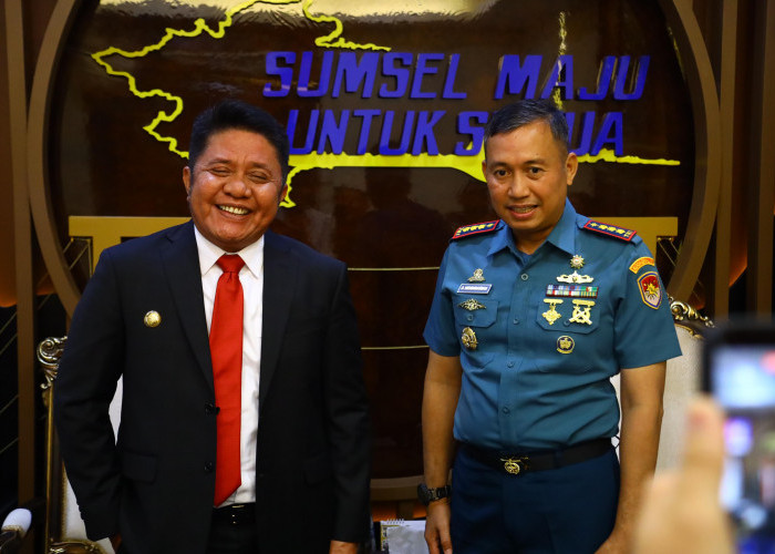 Sambut Danlanal Palembang Baru, Herman Deru Dorong Sinergi Percepat Pelabuhan Samudera Tanjung Carat