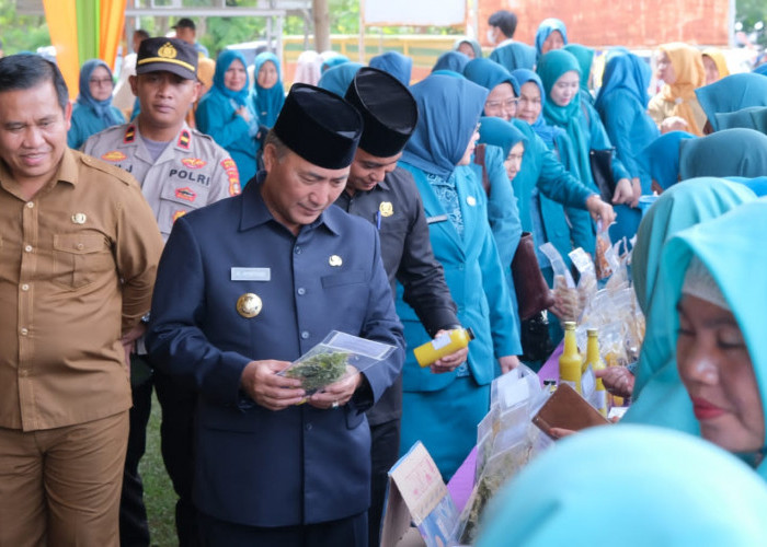 Tandang ke Plakat Tinggi, Pj Bupati Apriyadi Borong Jualan Emak-emak TP PKK